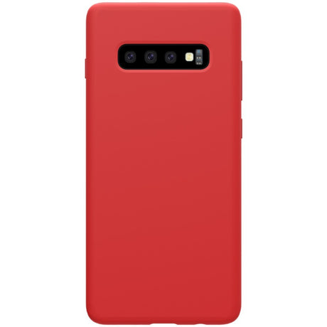 Husa protectie compatibila cu Samsung S10 Liquid Silicone Case Rosu - vivimall.ro