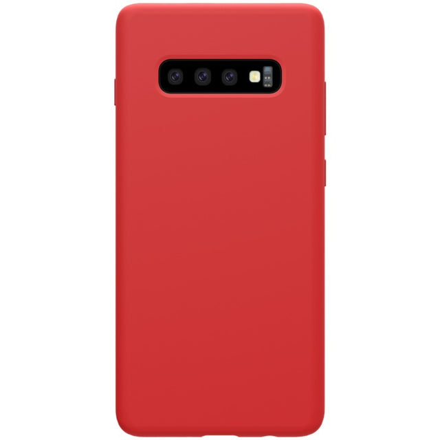 Husa protectie compatibila cu Samsung S10 Liquid Silicone Case Rosu - vivimall.ro