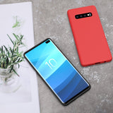 Husa protectie compatibila cu Samsung S10 Plus Liquid Silicone Case Albastru inchis - vivimall.ro