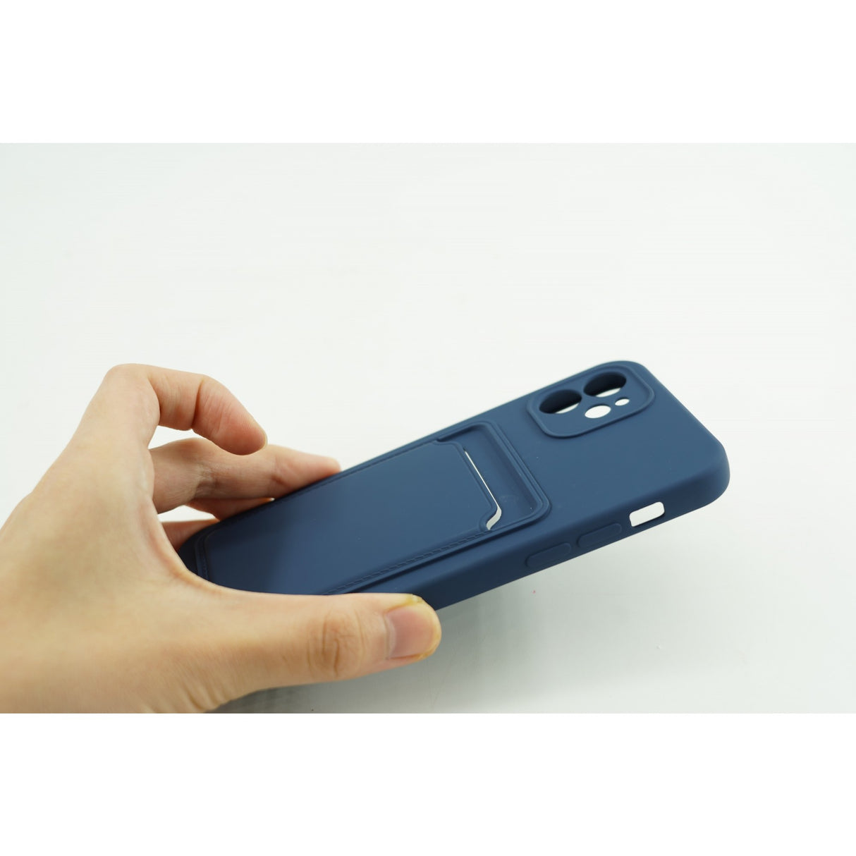 Husa protectie cu suport card compatibila cu Samsung A72 Albastru inchis - vivimall.ro