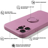 Husa protectie Flippy compatibila cu Apple iPhone 11 Liquid Silicone Ring cu suport rotativ Mov - vivimall.ro