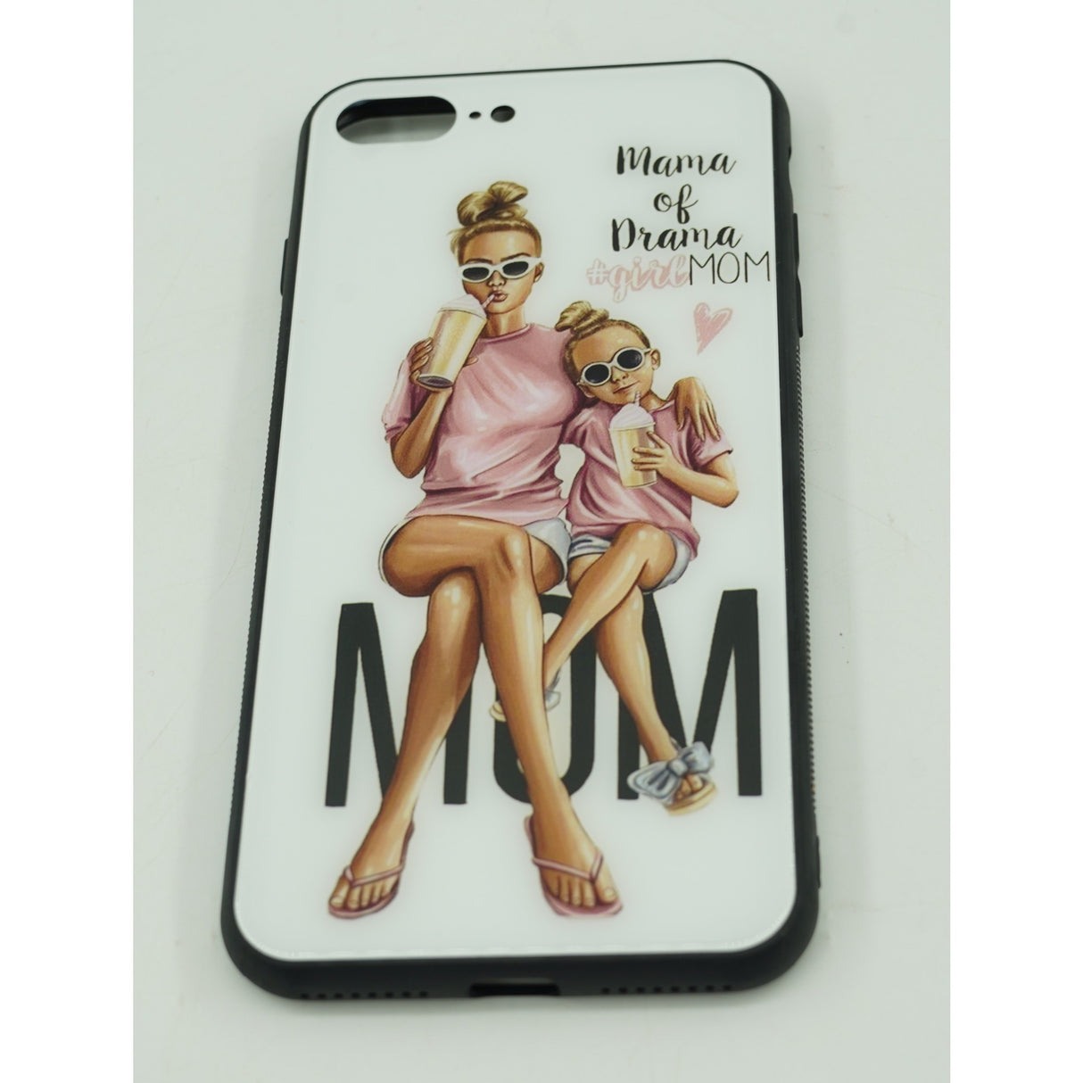 Husa protectie,Flippy, compatibila cu Apple iPhone 12 Glass print Mama of Drama Multicolor - vivimall.ro