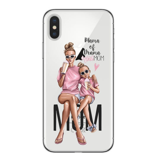 Husa protectie,Vivimall, compatibila cu Apple iPhone 12 Glass print Mama of Drama Multicolor - vivimall.ro