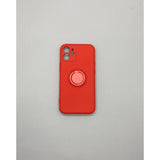 Husa protectie Flippy compatibila cu Apple iPhone 12 Liquid Silicone Ring cu suport rotativ Rosu - vivimall.ro