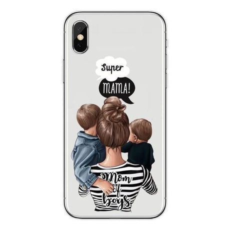 Husa protectie, Flippy, compatibila cu Apple iPhone 12 Mini Glass print Super Mom Multicolor - vivimall.ro