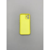 Husa protectie Flippy compatibila cu Apple iPhone 12 Mini Liquid Silicone Ring cu suport rotativ Galben - vivimall.ro