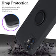 Husa protectie Flippy compatibila cu Apple iPhone 12 Mini Liquid Silicone Ring cu suport rotativ Negru - vivimall.ro