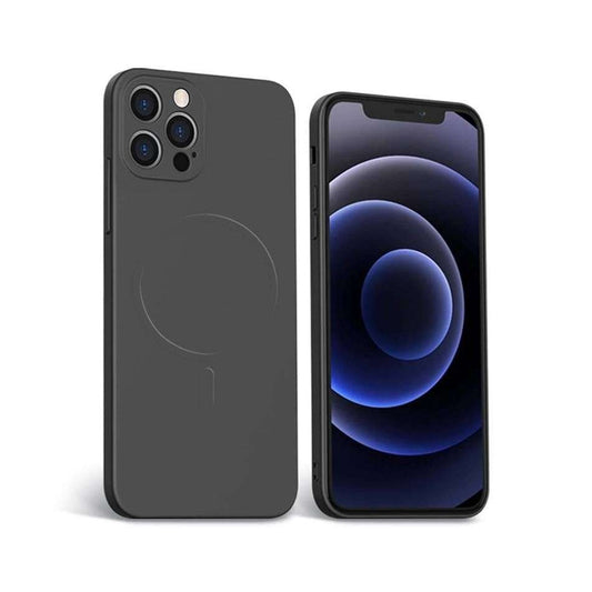 Husa protectie Vivimall compatibila cu Apple iPhone 12 Mini Mag Safe Silicone Negru - vivimall.ro