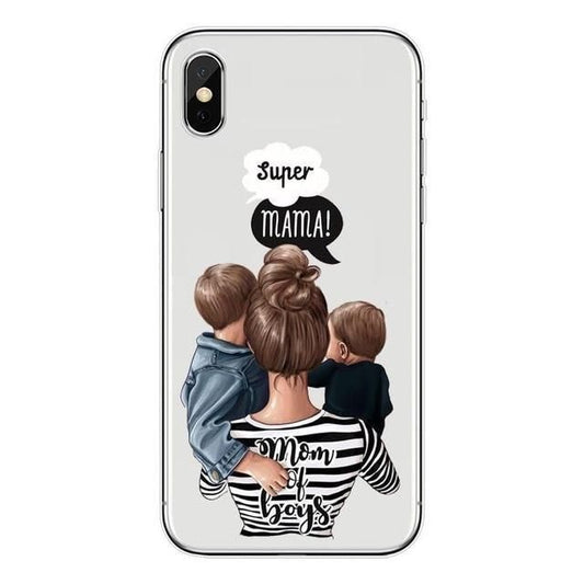 Husa protectie,Vivimall, compatibila cu Apple iPhone 12 Pro Glass print Super Mom Multicolor - vivimall.ro