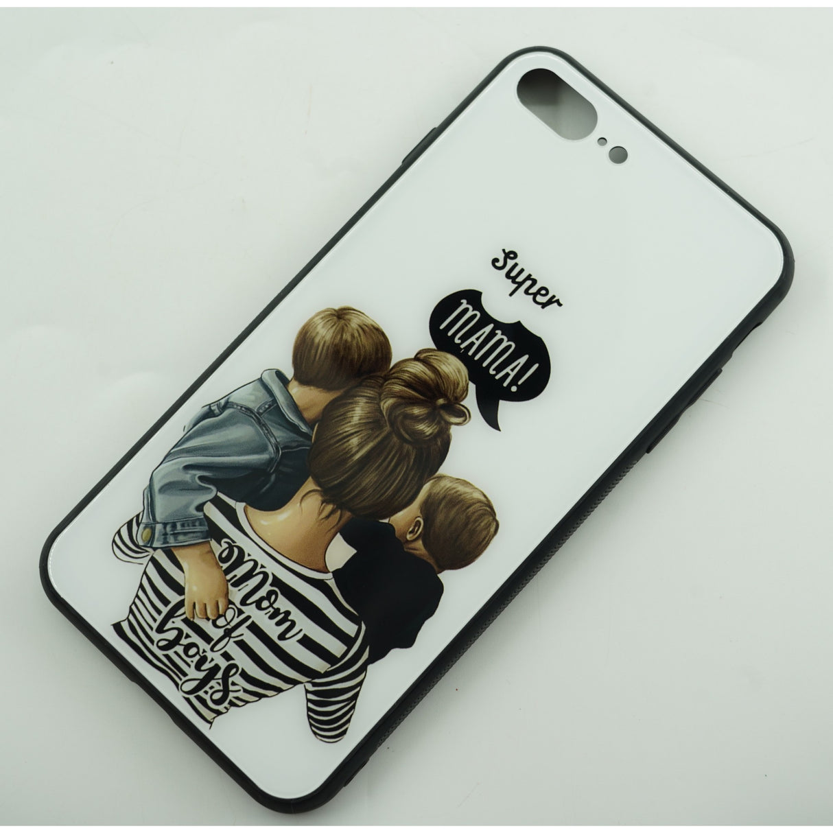 Husa protectie, Flippy, compatibila cu Apple iPhone 12 Pro Max Glass print Super Mom Multicolor - vivimall.ro