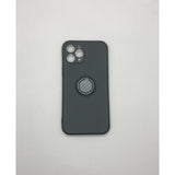 Husa protectie Flippy compatibila cu Apple iPhone 12 Pro Max Liquid Silicone Ring cu suport rotativ Negru - vivimall.ro