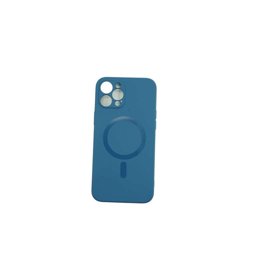 Husa protectie Vivimall compatibila cu Apple iPhone 12 Pro Max Mag Safe Silicone Albastru - vivimall.ro