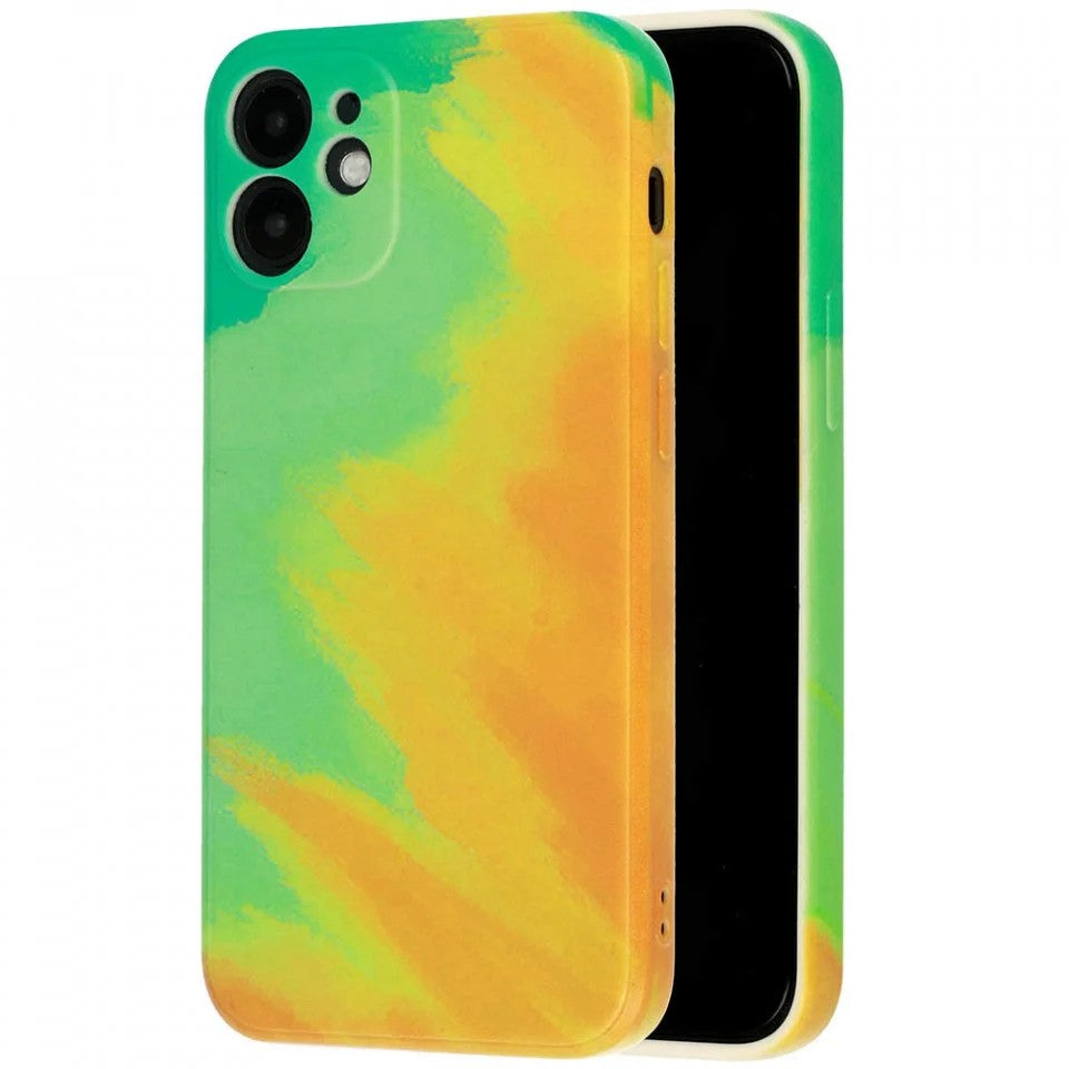 Husa protectie Flippy compatibila cu Apple iPhone 12 Tpu Ombre, Galben/Roz - vivimall.ro
