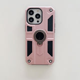 Husa protectie Flippy compatibila cu Apple iPhone 13 Defender Model 5 cu suport prindere inel,Roz Auriu - vivimall.ro