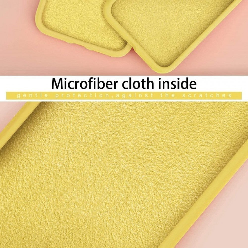 Husa protectie Flippy compatibila cu Apple iPhone 13 Liquid Silicone Ring cu suport rotativ Galben - vivimall.ro