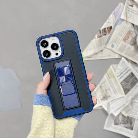 Husa protectie Flippy compatibila cu Apple iPhone 13 Mini Defender Model 5 cu suport,Albastru - vivimall.ro