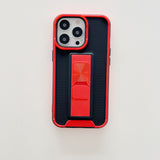 Husa protectie Flippy compatibila cu Apple iPhone 13 Mini Defender Model 5 cu suport,Rosu - vivimall.ro