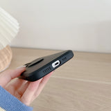 Husa protectie Flippy compatibila cu Apple iPhone 13 Mini Liquid Silicone Ring cu suport rotativ Negru - vivimall.ro