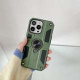 Husa protectie Flippy compatibila cu Apple iPhone 13 Pro Defender Model 5 cu suport,Verde - vivimall.ro