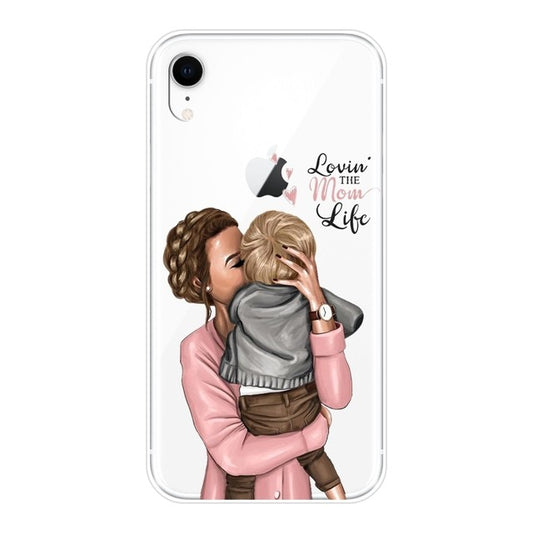 Husa protectie Vivimall compatibila cu Apple iPhone 13 Pro Max Glass print Lovin the Mom Multicolor - vivimall.ro