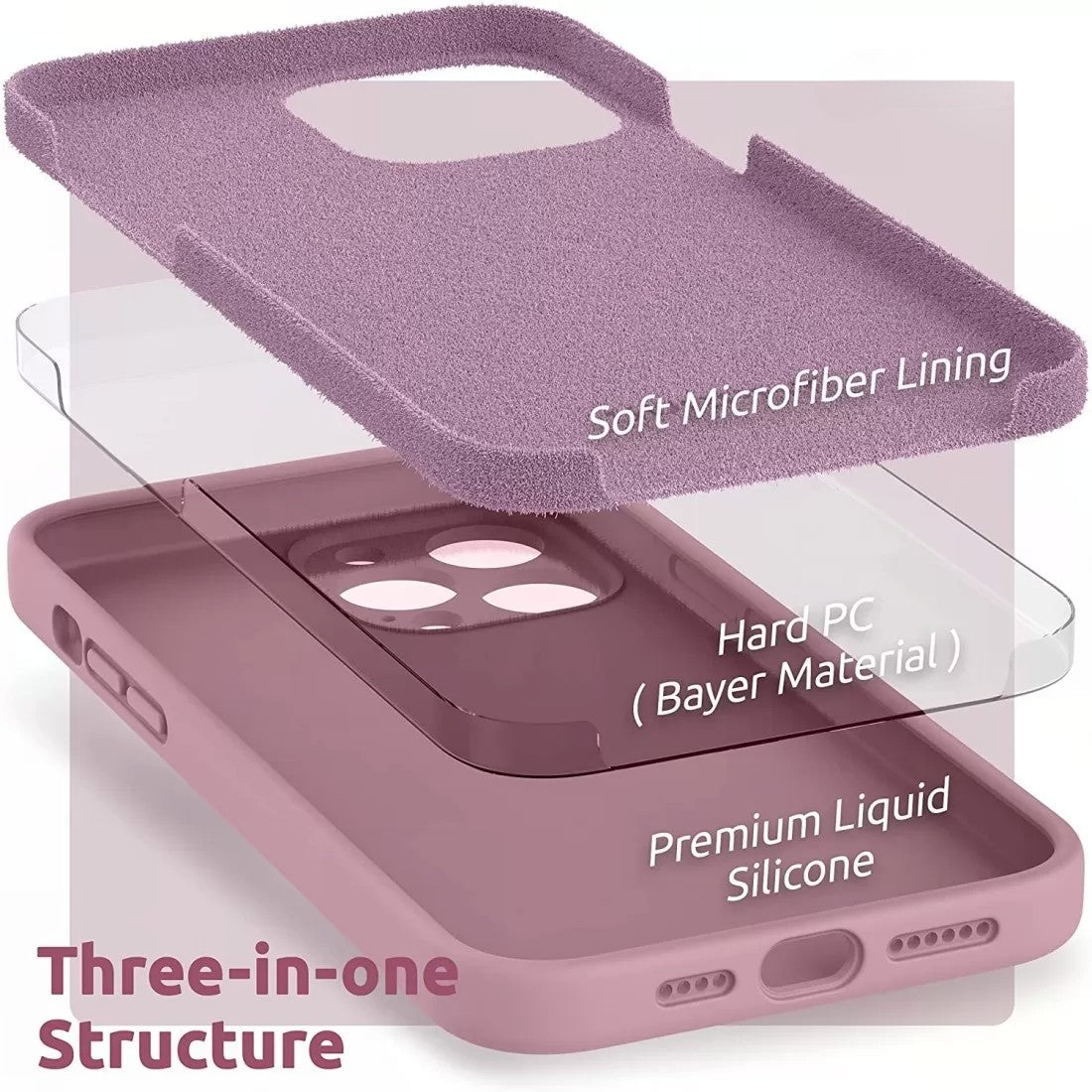 Husa protectie Flippy compatibila cu Apple iPhone 13 Pro Max Liquid Silicone Mov - vivimall.ro