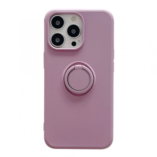 Husa protectie Vivimall compatibila cu Apple iPhone 13 Pro Max Liquid Silicone Ring cu suport rotativ Mov - vivimall.ro