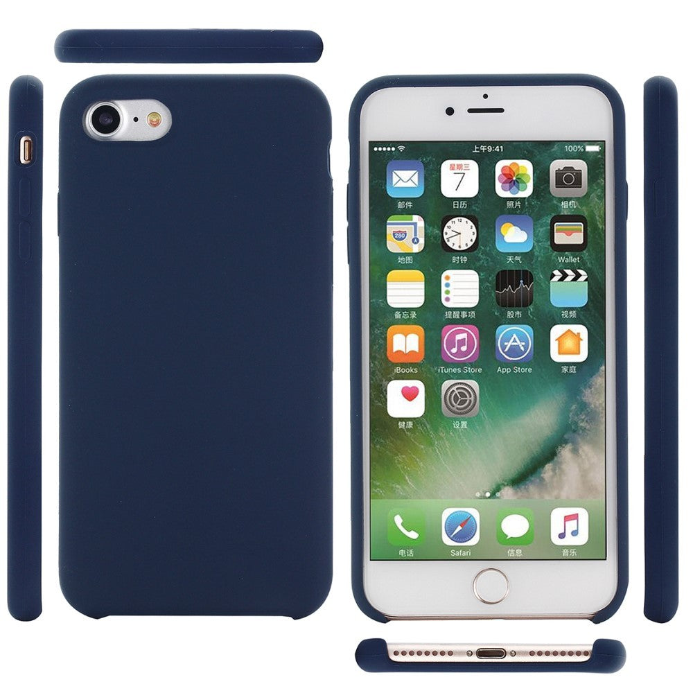 Husa protectie Flippy compatibila cu Apple iPhone 7/8/SE 2020 Liquid Silicone Case Albastru Inchis - vivimall.ro