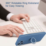 Husa protectie Flippy compatibila cu Apple iPhone XR Liquid Silicone Ring cu suport rotativ Albastru deschis - vivimall.ro