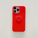 Husa protectie Flippy compatibila cu Apple iPhone XR Liquid Silicone Ring cu suport rotativ Rosu - vivimall.ro