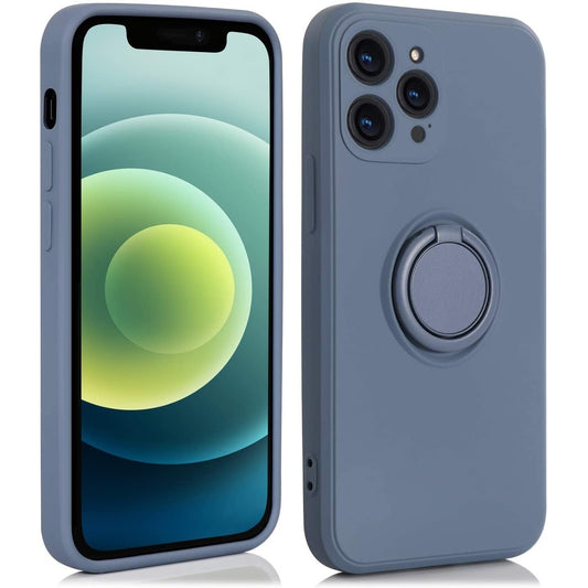 Husa protectie Vivimall compatibila cu Huawei P30 Lite Liquid Silicone Ring cu suport rotativ Albastru deschis - vivimall.ro