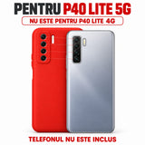 Husa de Protectie Flippy compatibila cu Huawei P40 Lite 5G, Liquid Silicone, Interior din Microfibra, Protectie Camera, Rosu