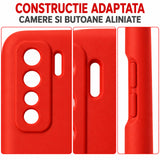 Husa de Protectie Flippy compatibila cu Huawei P40 Lite 5G, Liquid Silicone, Interior din Microfibra, Protectie Camera, Rosu