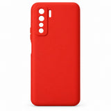 Husa de Protectie Flippy compatibila cu Huawei P40 Lite 5G, Liquid Silicone, Interior din Microfibra, Protectie Camera, Rosu