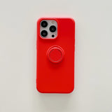 Husa protectie Flippy compatibila cu Huawei P40 Lite E Liquid Silicone Ring cu suport rotativ Rosu - vivimall.ro