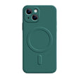 Husă iPhone 13 MagSafe Ring-Shaped din Liquid Silicon, culoare verde, vedere frontală cu inel magnetic integrat
