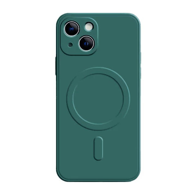 Husa Protectie, Vivimall, Husa de Protectie Compatibila cu iPhone 14 Pro Max, Liquid MagSafe, Ring-Shaped, Magnetica, Verde - vivimall.ro