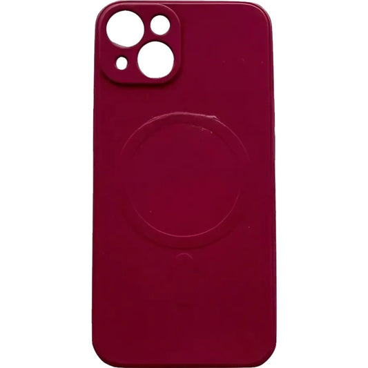 Husa protectie Vivimall compatibila cu iPhone 14 Pro Max, Liquid MagSafe, ring-shaped, magnetica, Visiniu - vivimall.ro