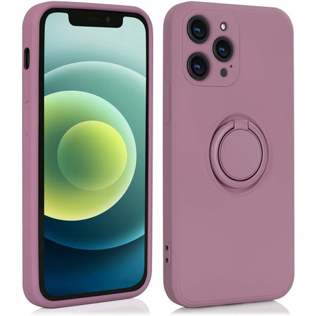 Husa protectie Flippy compatibila cu Samsung A02 S Liquid Silicone Ring cu suport rotativ Mov - vivimall.ro