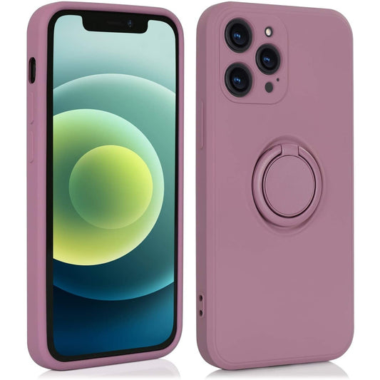 Husa protectie Vivimall compatibila cu Samsung A02 S Liquid Silicone Ring cu suport rotativ Mov - vivimall.ro