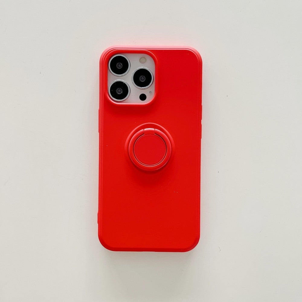 Husa protectie Flippy compatibila cu Samsung A21S Liquid Silicone Ring cu suport rotativ Rosu - vivimall.ro