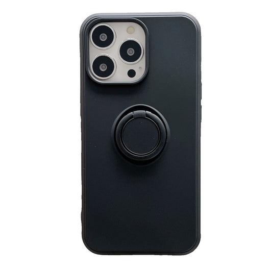 Husa protectie Vivimall compatibila cu Samsung A32 4G Liquid Silicone Ring cu suport rotativ Negru - vivimall.ro