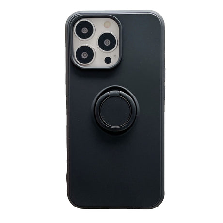 Husa protectie Flippy compatibila cu Samsung A32 5G Liquid Silicone Ring cu suport rotativ Negru - vivimall.ro