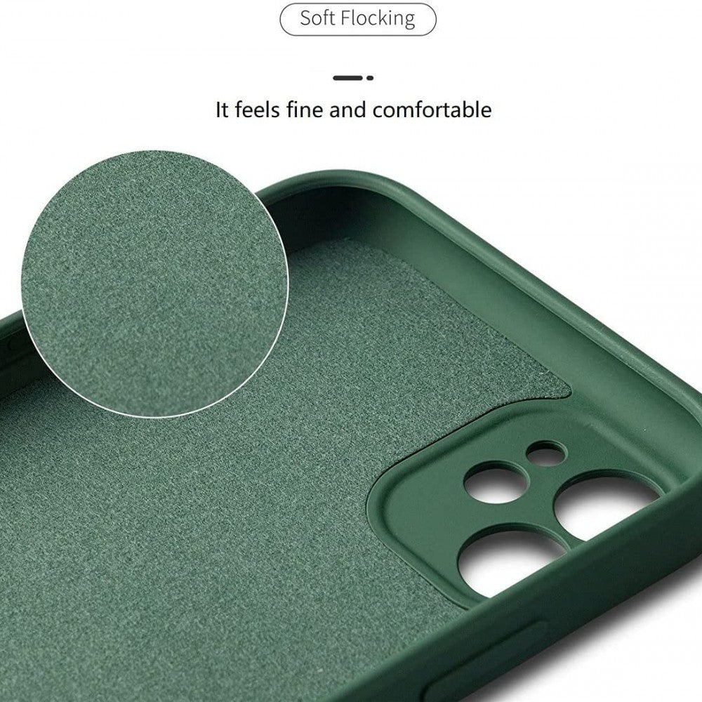 Husa protectie Flippy compatibila cu Samsung A32 5G Liquid Silicone Ring cu suport rotativ Verde - vivimall.ro