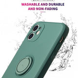 Husa protectie Flippy compatibila cu Samsung A32 5G Liquid Silicone Ring cu suport rotativ Verde - vivimall.ro