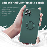 Husa protectie Flippy compatibila cu Samsung A32 5G Liquid Silicone Ring cu suport rotativ Verde - vivimall.ro