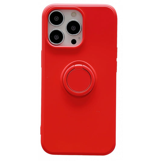 Husa protectie Vivimall compatibila cu Samsung Galaxy A12 Liquid Silicone Ring cu suport rotativ Rosu - vivimall.ro