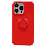 Husa protectie Flippy compatibila cu Samsung Galaxy A12 Liquid Silicone Ring cu suport rotativ Rosu - vivimall.ro