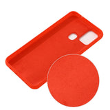 Husa protectie Flippy compatibila cu Samsung Galaxy A21S Liquid Silicone Case Rosu - vivimall.ro