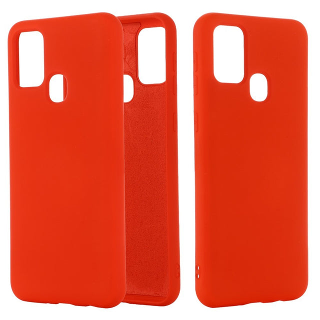 Husa protectie Flippy compatibila cu Samsung Galaxy A21S Liquid Silicone Case Rosu - vivimall.ro