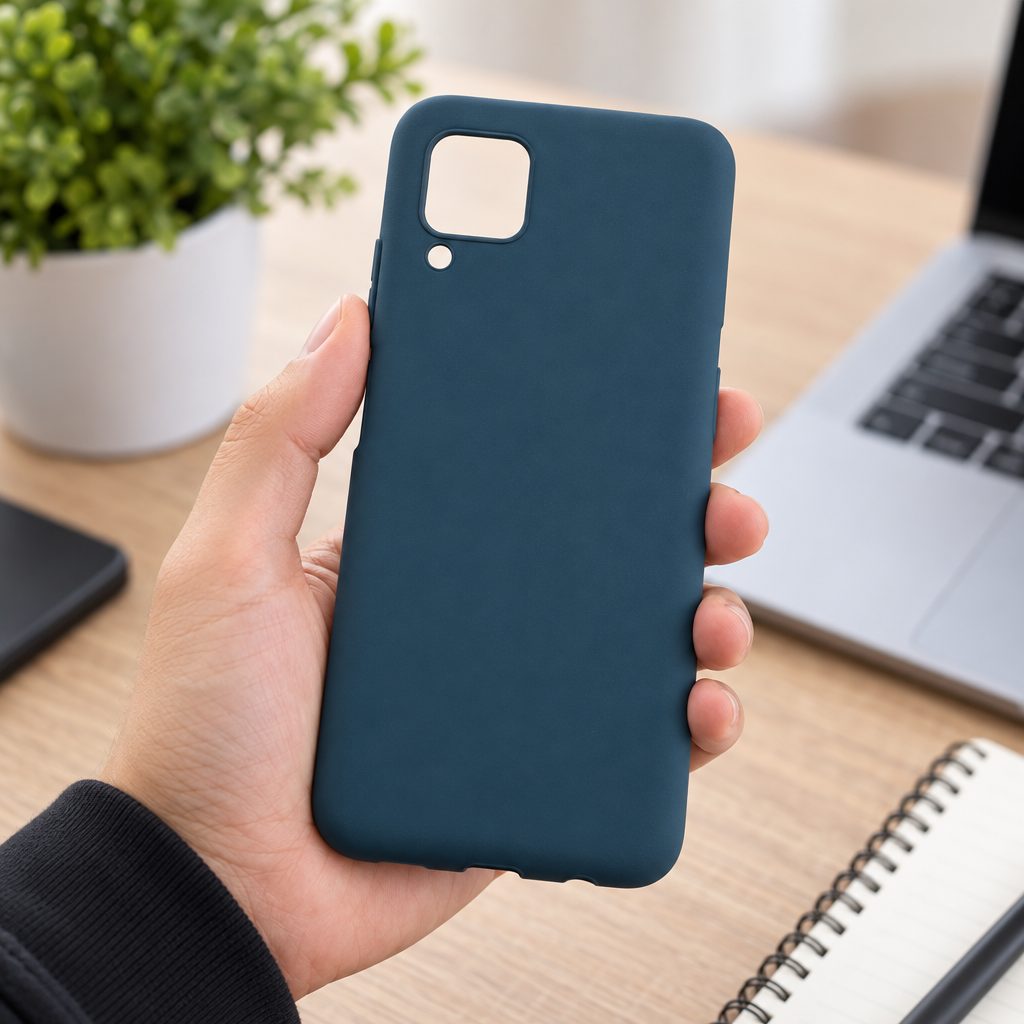 Husă Samsung Galaxy A21s din TPU mat, albastru închis, anti-amprentă